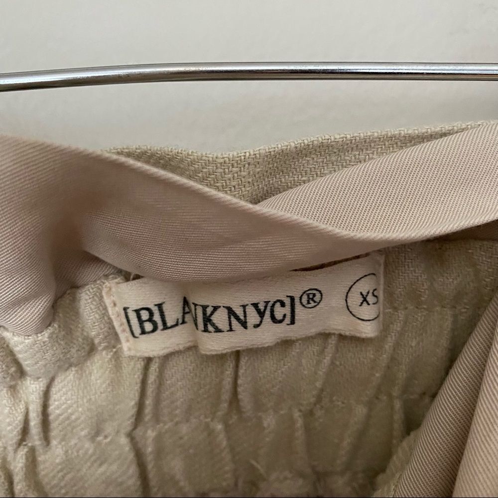 Blank NYC Pants Away From Here Cream Linen Paperbag Joggers Casual Leisure Trend - Picture 7 of 10